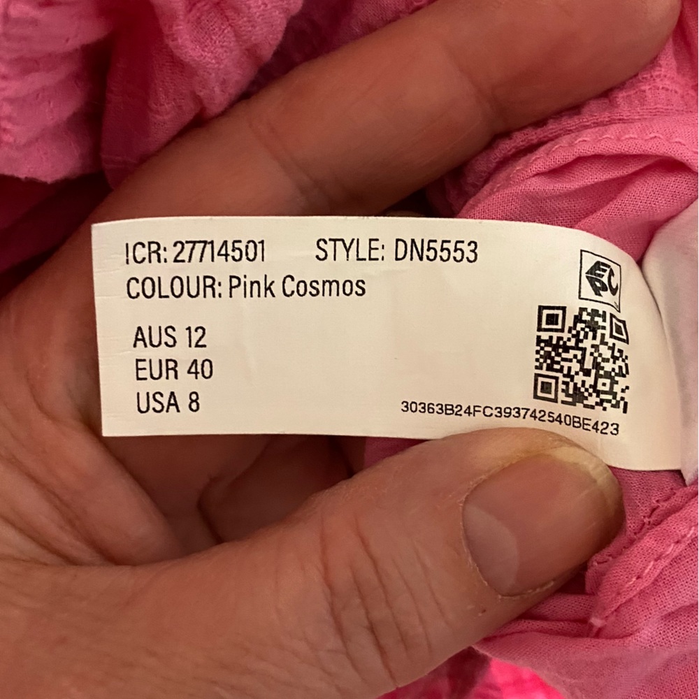 Size 12 - Forever New Posie Textured Smock Shirt Dress in Pink Cosmos - Picture 12 of 13